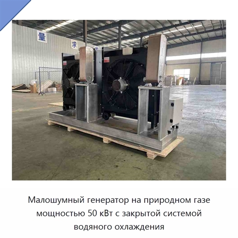 Малошумный генератор на природном газе мощностью 50 кВт с закрытой системой водяного охлаждения
