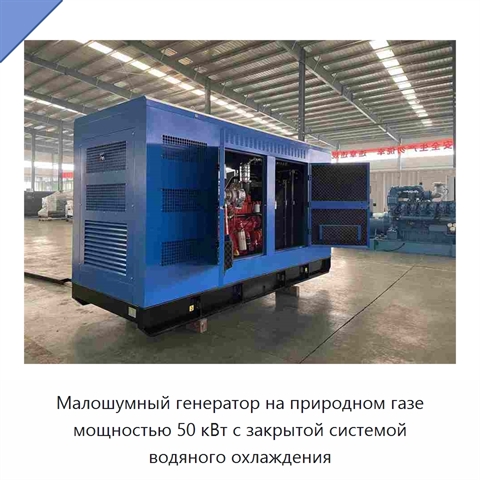 Малошумный генератор на природном газе мощностью 50 кВт с закрытой системой водяного охлаждения