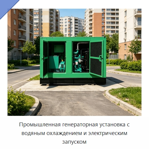 Промышленная генераторная установка с водяным охлаждением и электрическим запуском — Дизельные генераторы