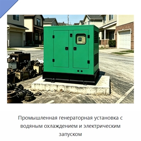 Промышленная генераторная установка с водяным охлаждением и электрическим запуском
