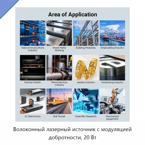 Волоконный лазерный источник с модуляцией добротности, 20 Вт