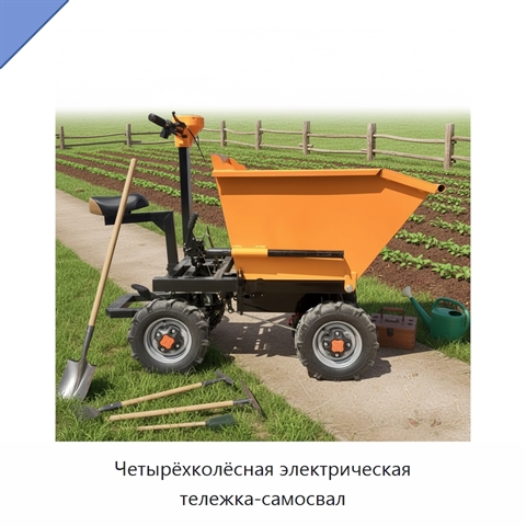 Четырёхколёсная электрическая тележка-самосвал