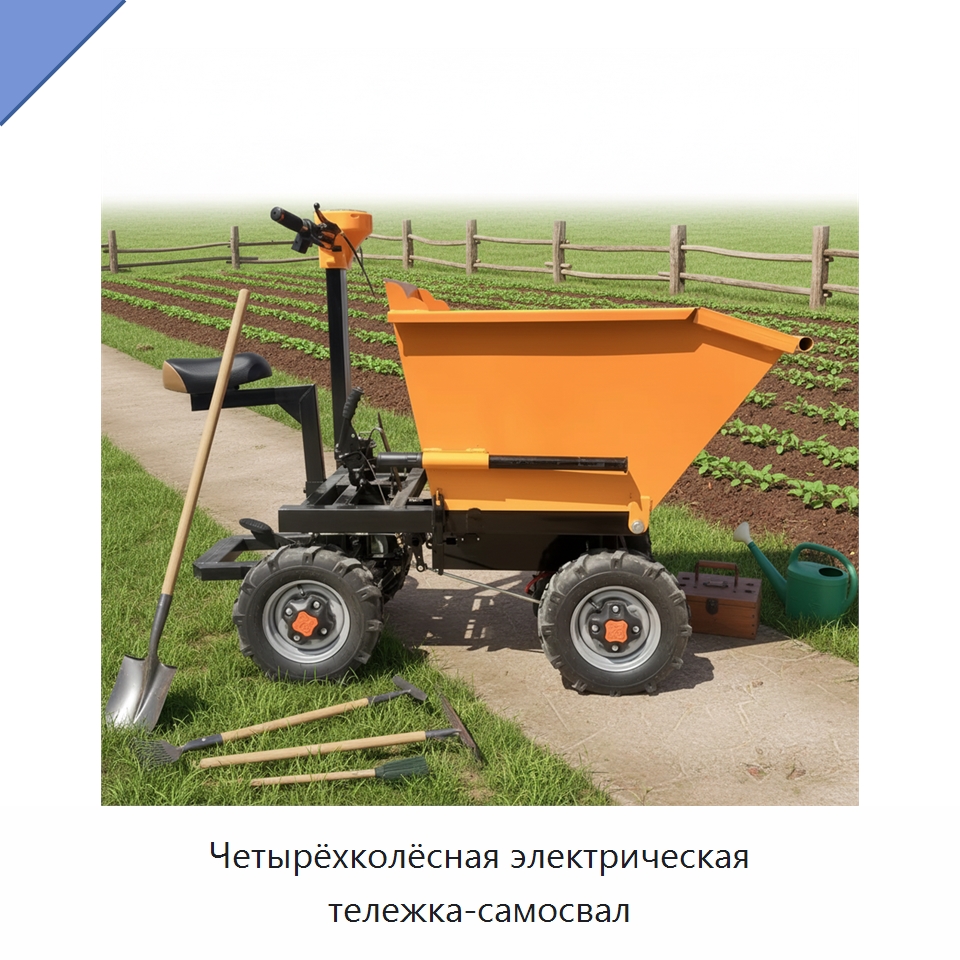 Четырёхколёсная электрическая тележка-самосвал — Специальное подъемно-транспортное оборудование
