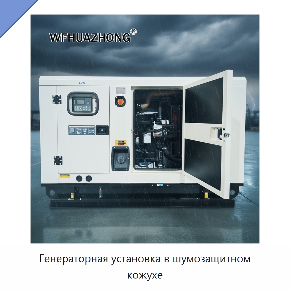 Генераторная установка в шумозащитном кожухе — Дизельные генераторы