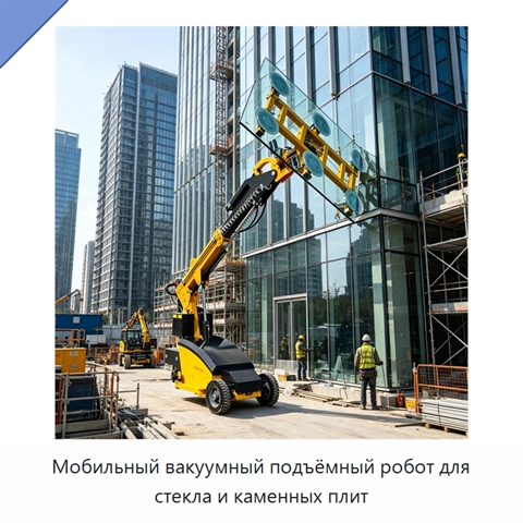 Мобильный вакуумный подъёмный робот для стекла и каменных плит