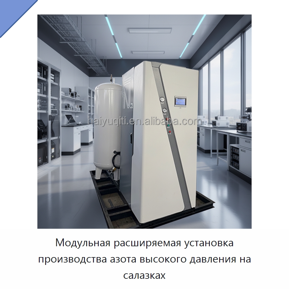 Модульная расширяемая установка производства азота высокого давления на салазках — Газогенераторное оборудование