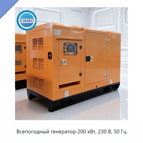 Всепогодный генератор 200 кВт, 230 В, 50 Гц