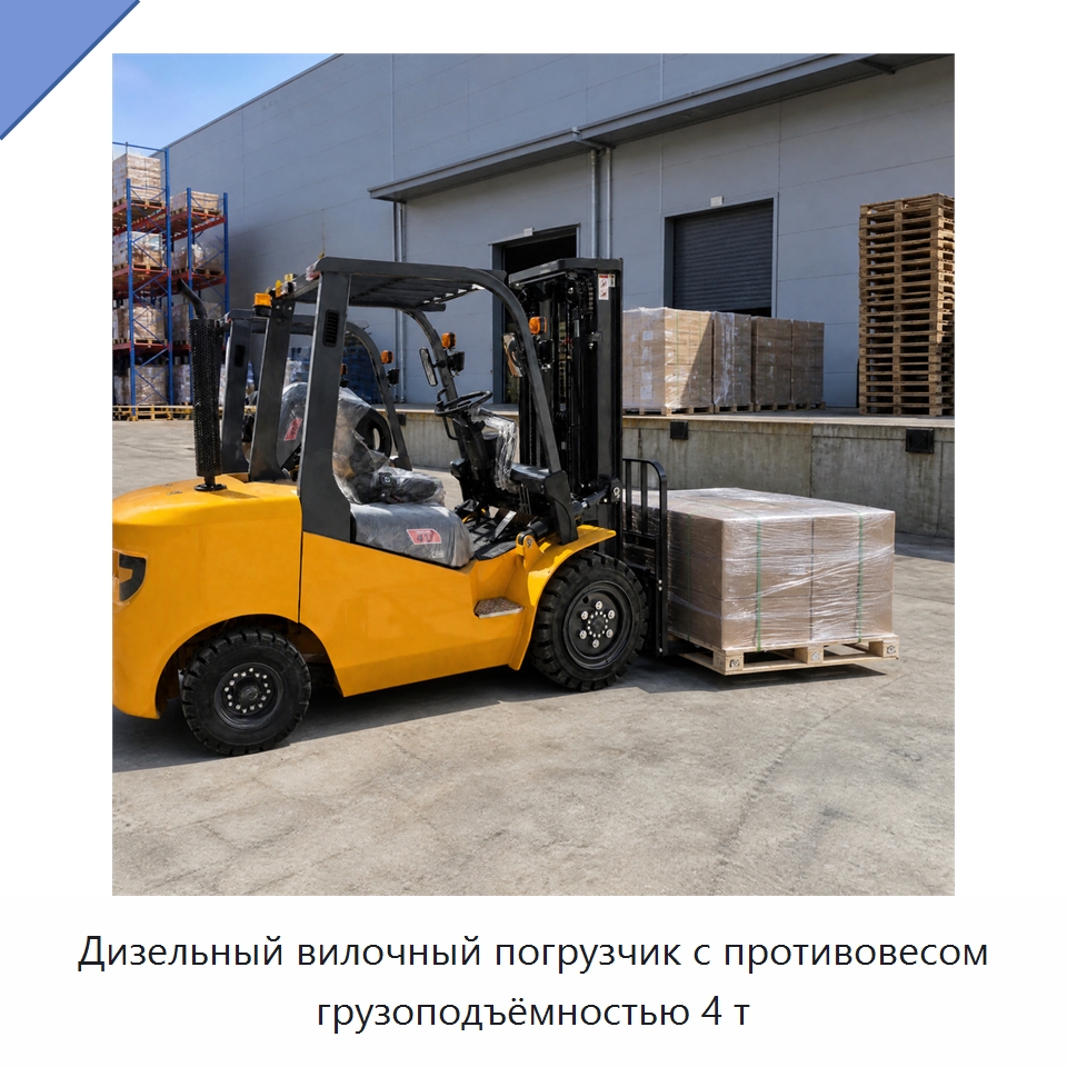 Дизельный вилочный погрузчик с противовесом грузоподъёмностью 4 т — Вилочные погрузчики