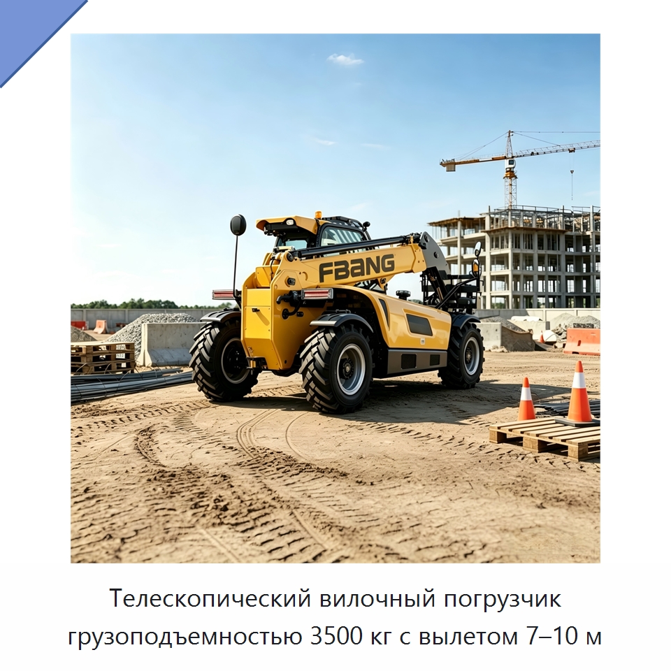 Телескопический вилочный погрузчик грузоподъемностью 3500 кг с вылетом 7–10 м — Вилочные погрузчики