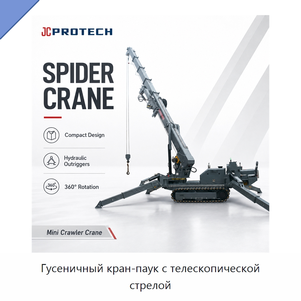 Гусеничный кран-паук с телескопической стрелой — Краны