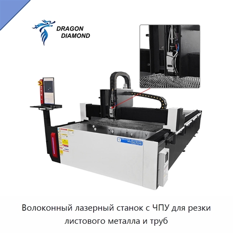 Волоконный лазерный станок с ЧПУ для резки листового металла и труб