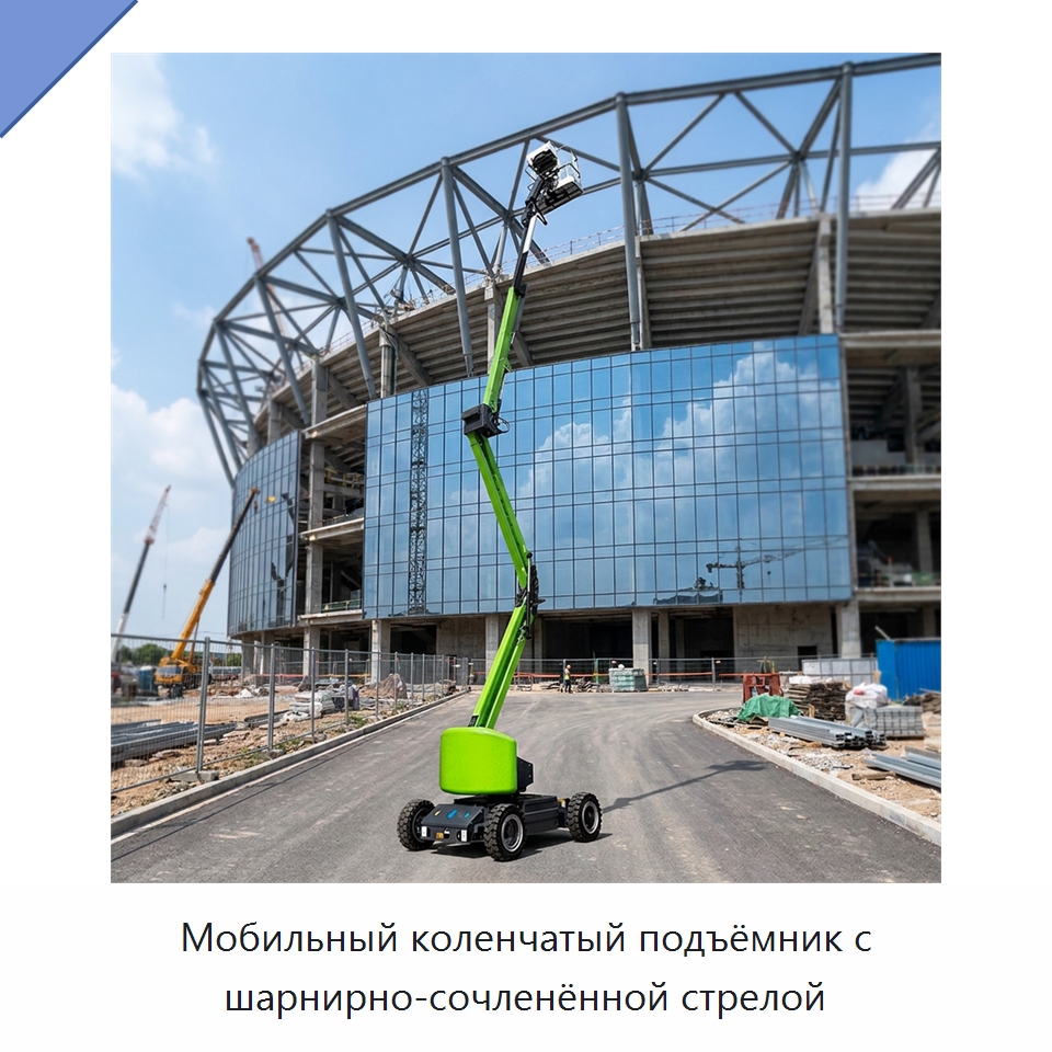 Мобильный коленчатый подъёмник с шарнирно-сочленённой стрелой — Подъемные столы
