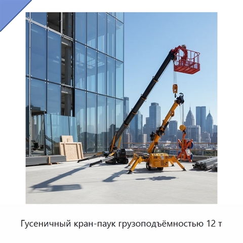 Гусеничный кран-паук грузоподъёмностью 12 т