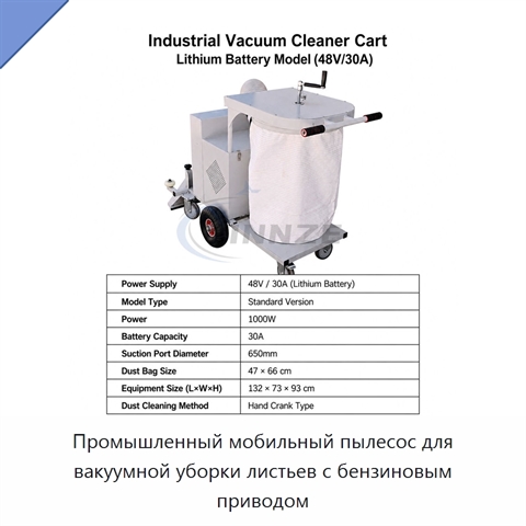 Промышленный мобильный пылесос для вакуумной уборки листьев с бензиновым приводом