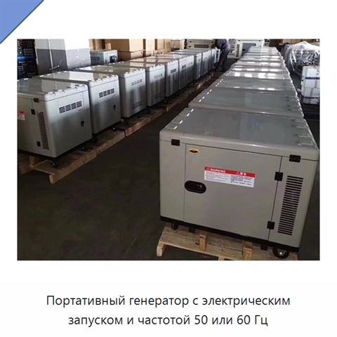 Портативный генератор с электрическим запуском и частотой 50 или 60 Гц
