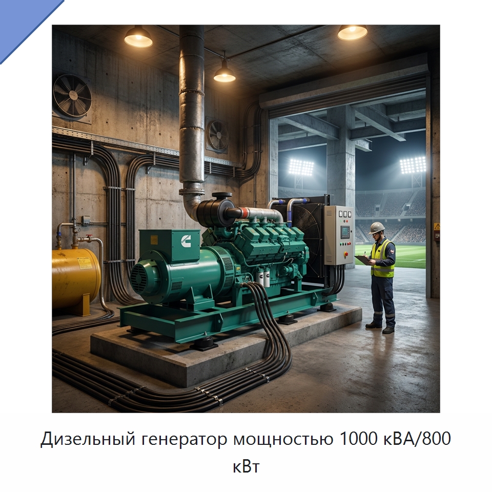 Дизельный генератор мощностью 1000 кВА/800 кВт — Дизельные генераторы