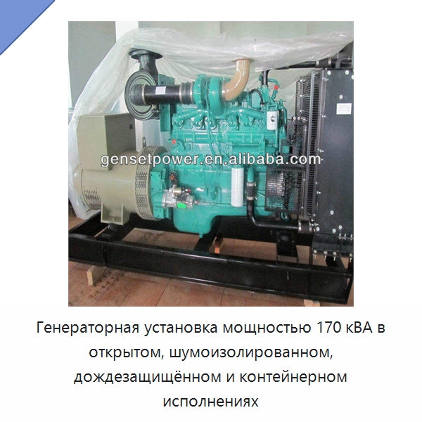 Генераторная установка мощностью 170 кВА в открытом, шумоизолированном, дождезащищённом и контейнерном исполнениях — Дизельные генераторы