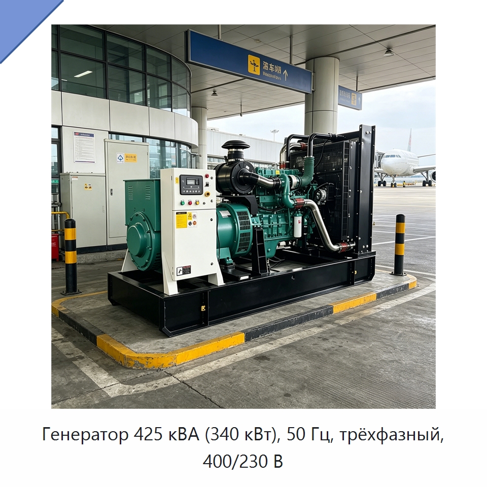 Генератор 425 кВА (340 кВт), 50 Гц, трёхфазный, 400/230 В — Дизельные генераторы