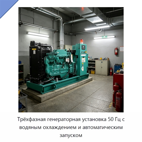Трёхфазная генераторная установка 50 Гц с водяным охлаждением и автоматическим запуском