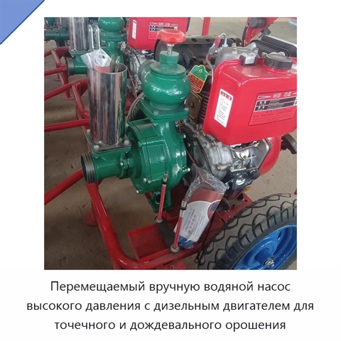 Перемещаемый вручную водяной насос высокого давления с дизельным двигателем для точечного и дождевального орошения