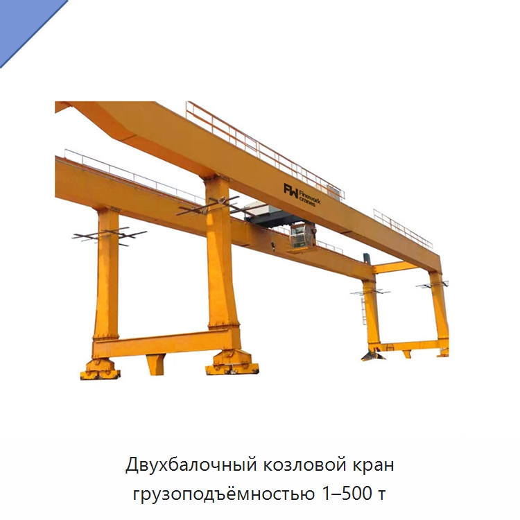 Двухбалочный козловой кран грузоподъёмностью 1–500 т — Краны