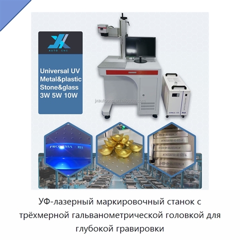 УФ-лазерный маркировочный станок с трёхмерной гальванометрической головкой для глубокой гравировки