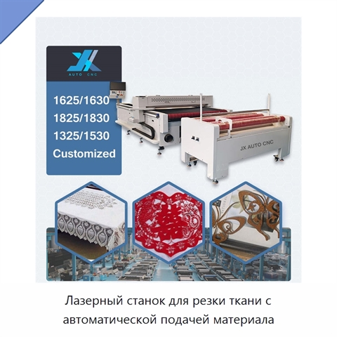 Лазерный станок для резки ткани с автоматической подачей материала