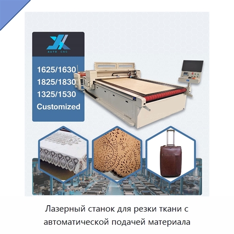 Лазерный станок для резки ткани с автоматической подачей материала