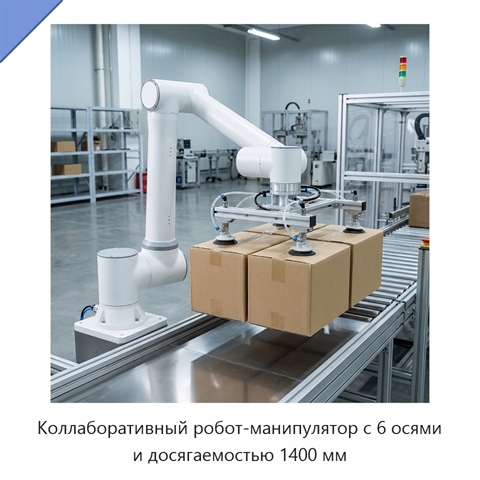 Коллаборативный робот-манипулятор с 6 осями и досягаемостью 1400 мм