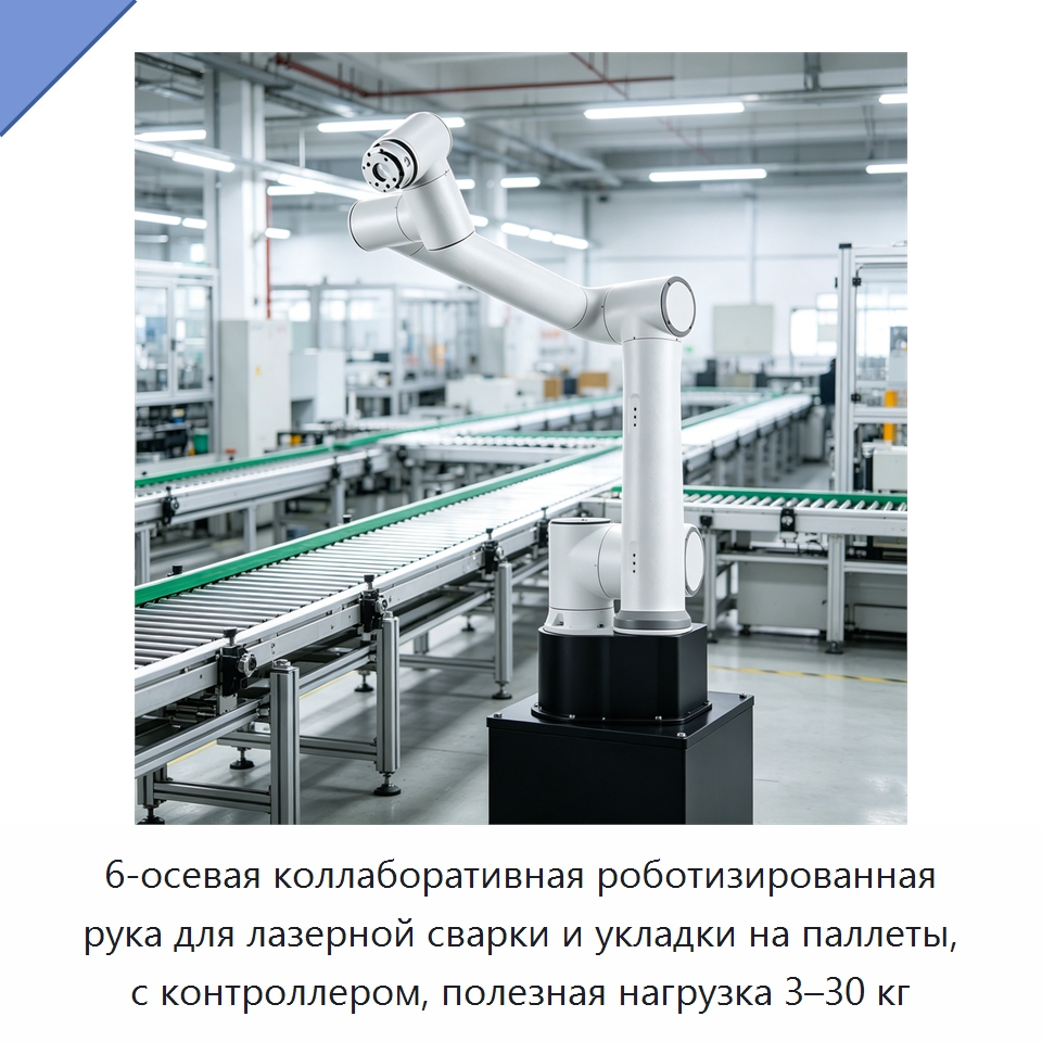 6-осевая коллаборативная роботизированная рука для лазерной сварки и укладки на паллеты, с контроллером, полезная нагрузка 3–30 кг — Коллаборативные роботы