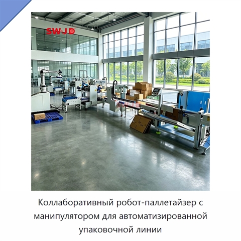 Коллаборативный робот-паллетайзер с манипулятором для автоматизированной упаковочной линии
