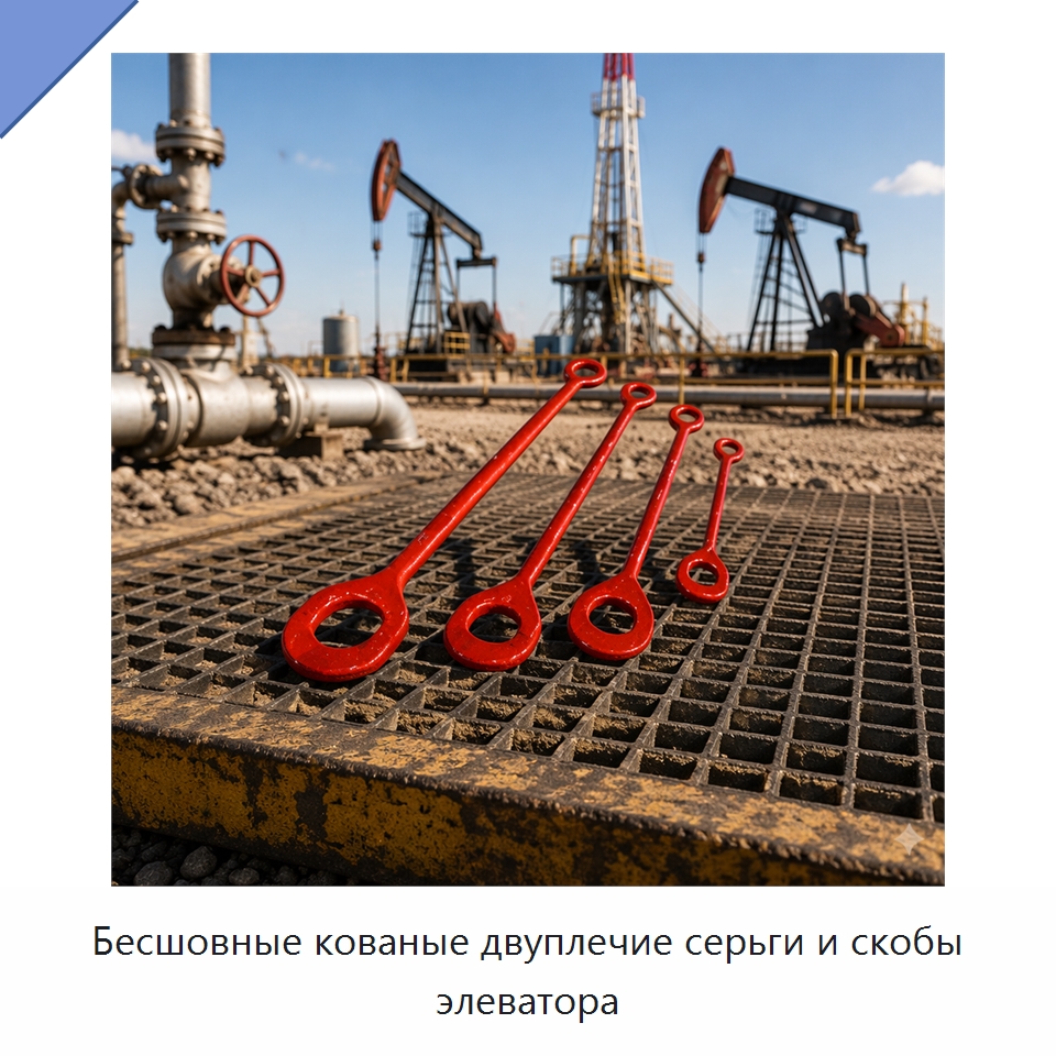 Бесшовные кованые двуплечие серьги и скобы элеватора — Нефтепромысловое оборудование