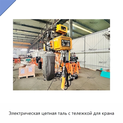 Электрическая цепная таль с тележкой для крана