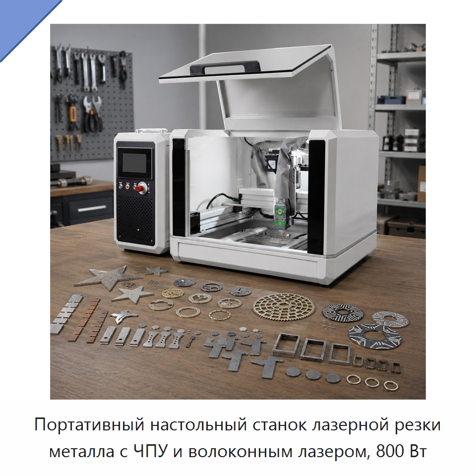 Портативный настольный станок лазерной резки металла с ЧПУ и волоконным лазером, 800 Вт — Станки лазерной резки