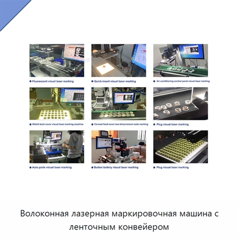 Волоконная лазерная маркировочная машина с ленточным конвейером