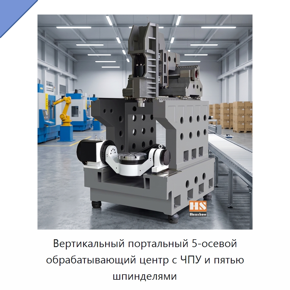 Вертикальный портальный 5-осевой обрабатывающий центр с ЧПУ и пятью шпинделями — Обрабатывающие центры и комплектующие