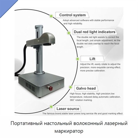 Портативный настольный волоконный лазерный маркиратор
