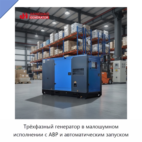 Трёхфазный генератор в малошумном исполнении с АВР и автоматическим запуском