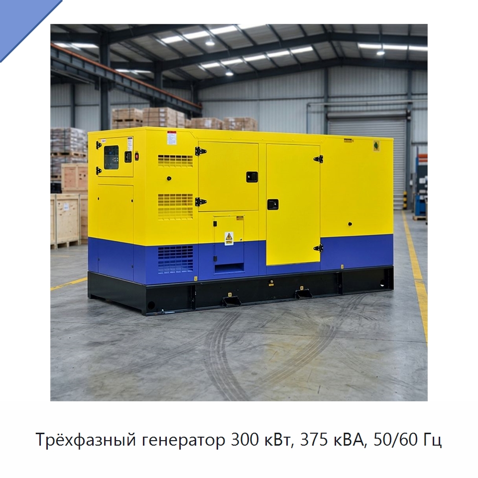 Трёхфазный генератор 300 кВт, 375 кВА, 50/60 Гц — Дизельные генераторы