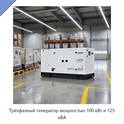 Трёхфазный генератор мощностью 100 кВт и 125 кВА