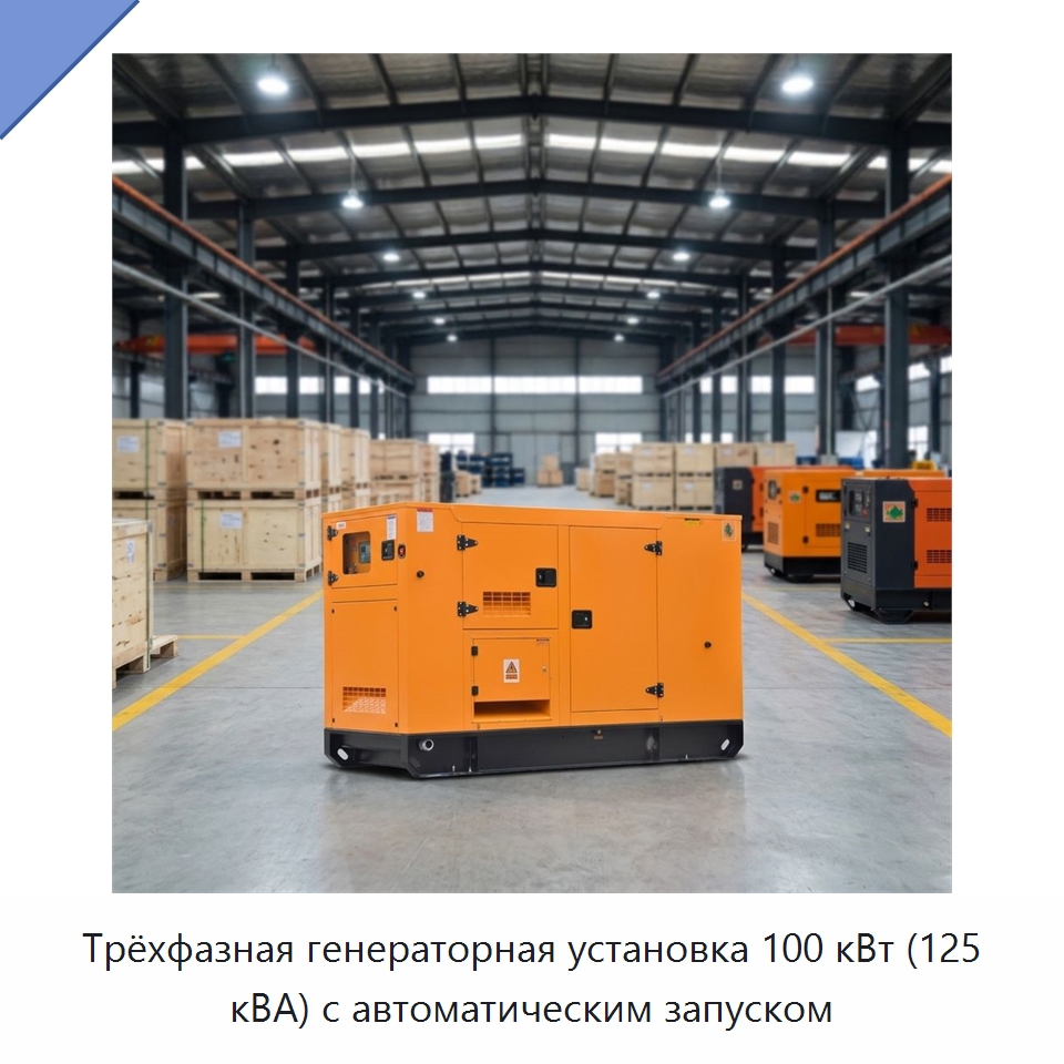 Трёхфазная генераторная установка 100 кВт (125 кВА) с автоматическим запуском — Дизельные генераторы