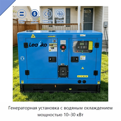 Генераторная установка с водяным охлаждением мощностью 10–30 кВт