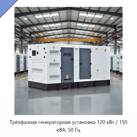 Трёхфазная генераторная установка 120 кВт / 150 кВА, 50 Гц