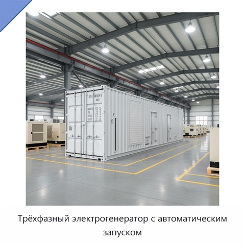 Трёхфазный электрогенератор с автоматическим запуском