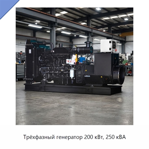 Трёхфазный генератор 200 кВт, 250 кВА