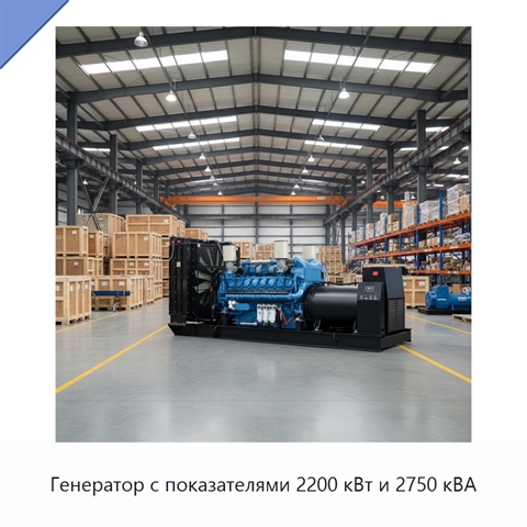 Генератор с показателями 2200 кВт и 2750 кВА