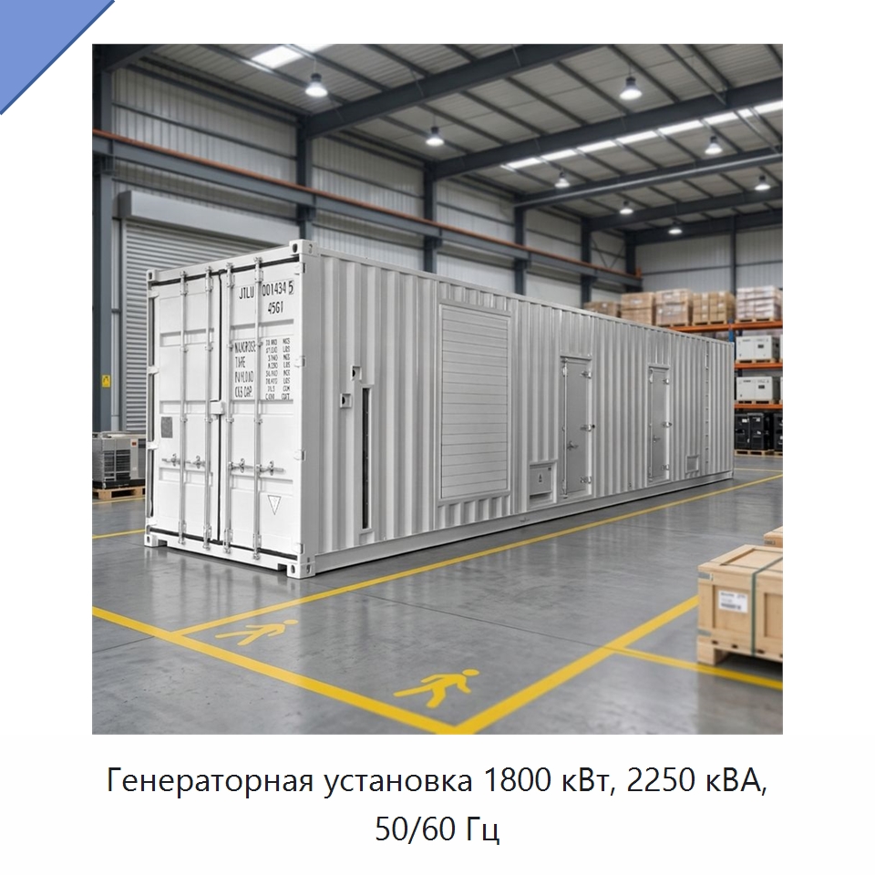 Генераторная установка 1800 кВт, 2250 кВА, 50/60 Гц — Дизельные генераторы