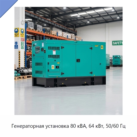 Генераторная установка 80 кВА, 64 кВт, 50/60 Гц
