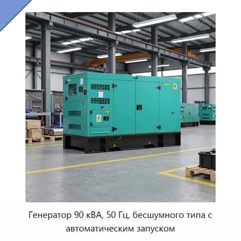Генератор 90 кВА, 50 Гц, бесшумного типа с автоматическим запуском
