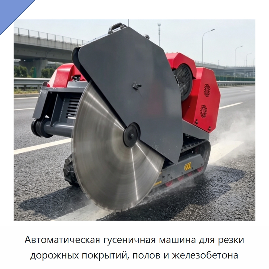 Автоматическая гусеничная машина для резки дорожных покрытий, полов и железобетона — Дорожная техника